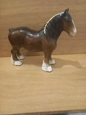 Buy Beswick Shire Horse With Yellow Braid • 20£