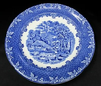 Buy George Jones Farm Pattern Transferware Blue Plate Dinner Plate 10 1/2  • 33.31£