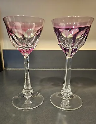 Buy MOSER Set Of 2 Lady Hamilton Crystal Wine Glasses Art Deco 1930s Czechoslovakia • 213.73£
