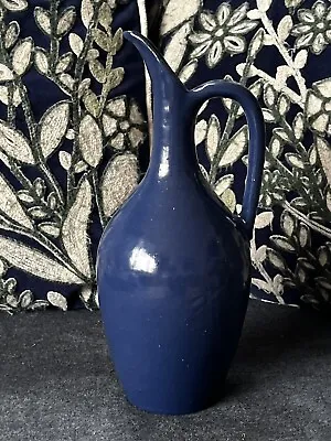Buy Vintage Danish? Studio Pottery Navy Blue Stylised Jug Rare Collectors • 10.95£
