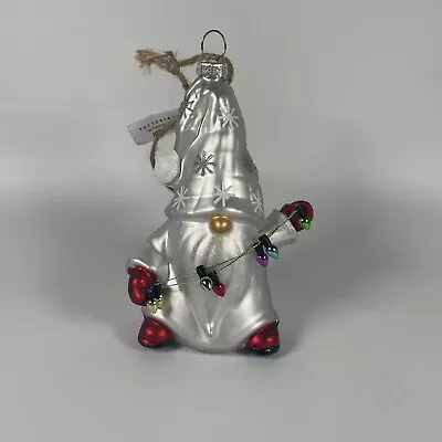 Buy Pottery Barn Mercury Christmas Gnome With Lights Ornament - 5” • 28.81£