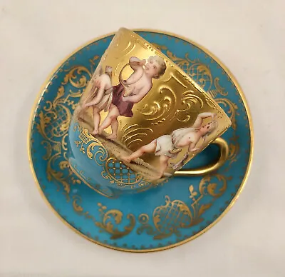 Buy Royal Vienna Style Demitasse Cup & Saucer, Children Playing, Scenic • 666.53£