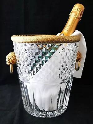 Buy Antique French Baccarat Cut Crystal Large Ice Bucket With Gold Dore Bronze Lions • 962.24£