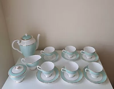 Buy Tuscan Bone China Teaset Baby Blue With Gold Trim Vintage Preowned • 75£