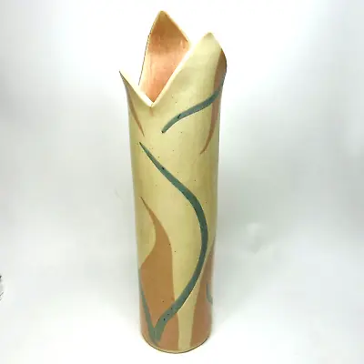 Buy Vintage Flowing Organic Studio Art Pottery Vase  Pastel Colors  Handmade  Signed • 23.11£