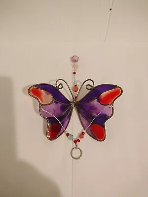 Buy Stained Glass Window Hangings Butterfly Hanging Ornaments For Home Wall • 9.99£