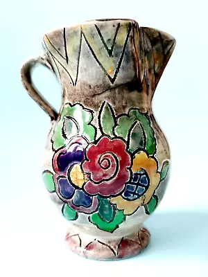 Buy Vtg Art Deco Shorter & Son Mabel Leigh Design Medina Ceramic Floral Pitcher Jug • 39.99£