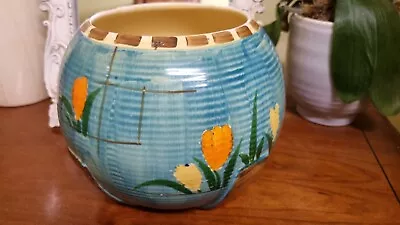 Buy Vintage Myott Art Deco Vase. Round . Floral . Rare. Handpainted.  • 15£