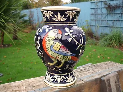 Buy Art Nouveau Marzi And Remy Vase With Parrot 1893-1923. • 40£