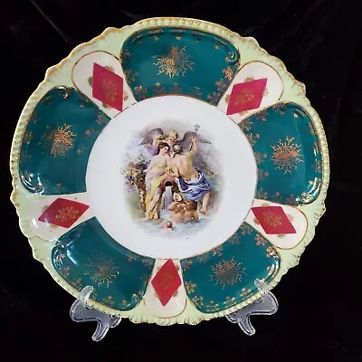 Buy Antique Royal Bavarian PMB China Figural Portrait 12 Inch Plate Platter Germany • 35.09£