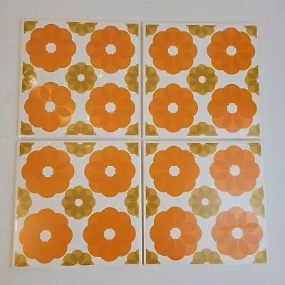 Buy Villeroy Und Boch 15x15 Cm Chil Flowers Tiles 60s 70s Fat Lava Pottery Orange  • 5.71£