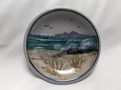 Buy Small Highland Stoneware Pottery Trinket Dish Coastal Scene 10.5cm Diameter. • 6.99£