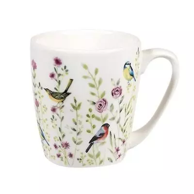 Buy Fine China Mug Coffee 300ml Queens Churchill Aquarelle Bird Watch Pink Acorn • 12.99£
