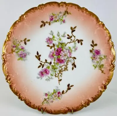 Buy 19thc Antique Limoges French Porcelain Gold Gilt Plate~Scalloped~China~24cm • 30£