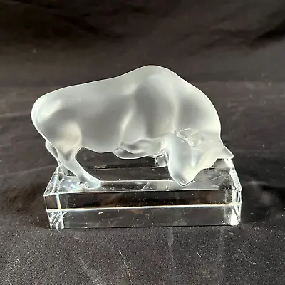 Buy Vintage LALIQUE Frosted French Crystal BULL Sculpture Paperweight • 122.27£