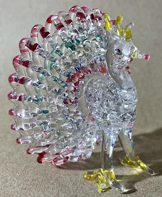 Buy Vintage Art Glass Peacock Ornament • 8£