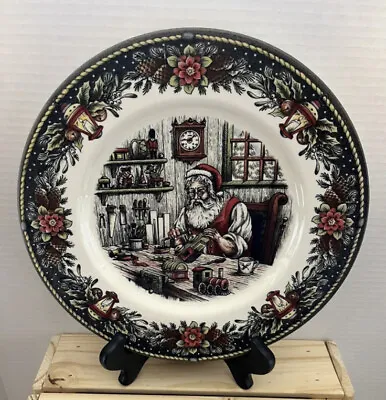 Buy 4 Pc. Set Royal Stafford Santa Toy Workshop Christmas Dinner Plates England NEW • 48.02£