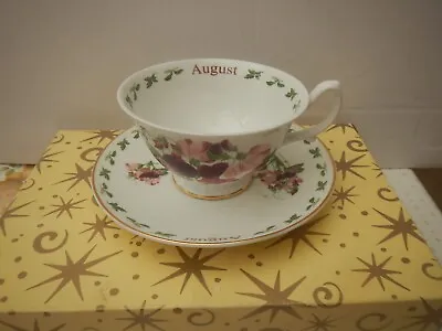 Buy Vintage Sutherland Fine Bone China August Floral Cup And Saucer Gilt Trim • 12.90£