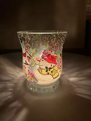 Buy Crackle Effect Glass Tea Light Holder Christmas Theme Decorative Party Décor • 14.73£