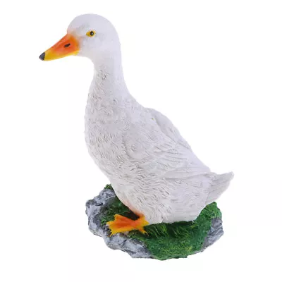 Buy Garden Gift Farm Resin Animal Ornament Pond Water Standing Duck White S • 9.72£