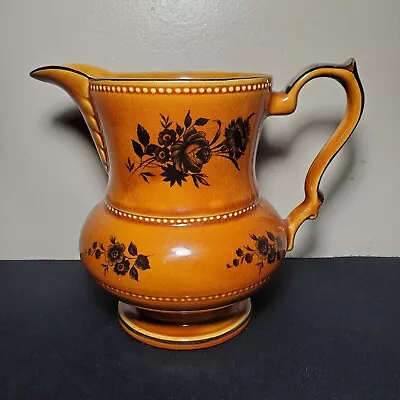 Buy LORD NELSON Pitcher Amber Sienna Brown Floral Ceramic 6 3/4  Tall • 19.06£