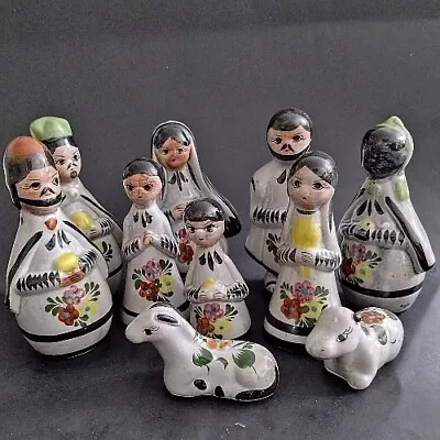 Buy 10 Pc TONALA NATIVITY Mexican Pottery Figurines Folk Art Christmas NO BABY JESUS • 12.41£