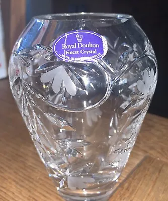 Buy Royal Doulton Finest Crystal / Etched Heavy Temple Vase 5.5” /14cm Excellent • 8.50£