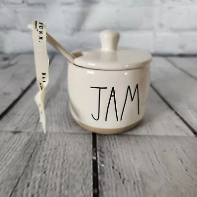 Buy Rae Dunn Jam Jar W/Lid Spoon Dish Magenta Farmhouse Pottery  • 13.24£
