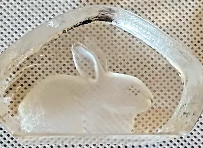 Buy Mat's Jonasson  Signed Rabbit Sculpture Paper Weight Signed Full Lead Crystal • 18£