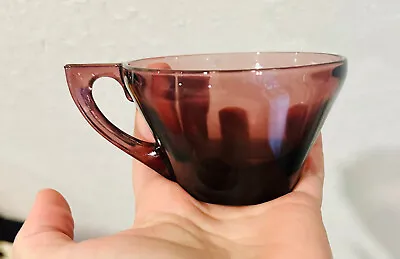 Buy Vintage Teacup Set Amethyst Glass Vintage  Of 6 VTG Purple Glassware • 40.28£