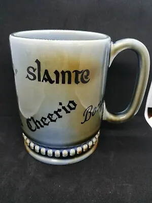 Buy Irish Wade Shamrock Pottery Cheers Slainte Bottoms Up Tankard 10.5cm Tall • 7.50£