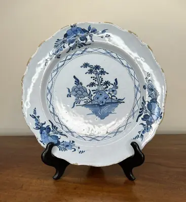 Buy 18th Century British Blue & White Delftware Plate - 23cm • 80£