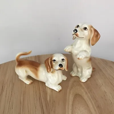 Buy 2 X Bone China Dog Figurines Collectable Beagle Dachshund Hound Dog Taiwan  • 12.95£