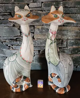 Buy Fabulous Large Pair Cinque Ports Pottery Rye David Sharpe Siamese Wedding Cats • 575£