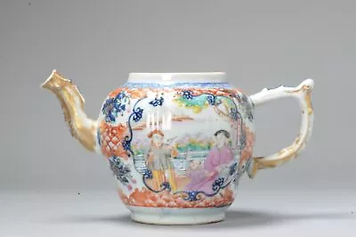 Buy Antique 18C Chinese Porcelain Teapot China Mandarin Rose Qianlong Period • 498.41£