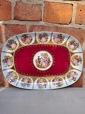 Buy Large Vintage Bavarian  Decor Old Vienna   Love Story Ceramic Oval Plate • 24£