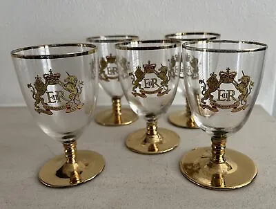 Buy Coronation 1953 QE11 Commemorative Wine Glasses Boxed 5  • 35£