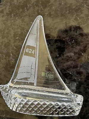 Buy Galway Crystal Sailboat 624 Sail Sculpture Nautical Paperweight • 15.56£