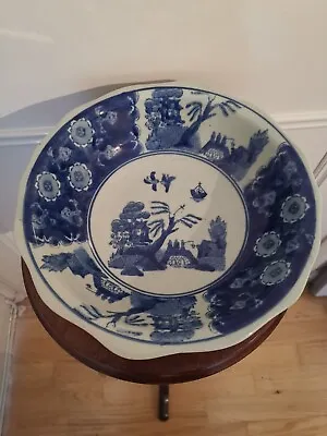 Buy Vintage Chinese Blue And White Large Bowl Ironstone • 20£