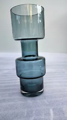 Buy Riihimaki Glass Vase Blue/Gray Hooped Vase • 59.98£