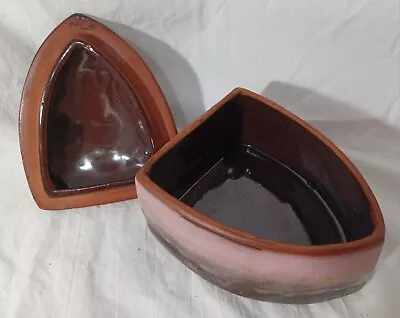 Buy Antique Japanese Brown Ceramic Iron Shaped Dish W/Lid Great Condition • 19.13£