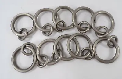 Buy Pottery Barn Steel Curtain Round Double Rings S/ 11 Large Pewter 1.25  G545E • 61.47£