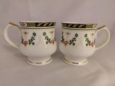 Buy 2 Castle Church Staffordshire Bone China Coffee Or Tea Mugs—floral Pattern • 12.99£