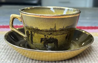Buy Ridgways Pottery England Saltcoats Harbor Souvenir China Tea Cup & Saucer Set • 24.02£