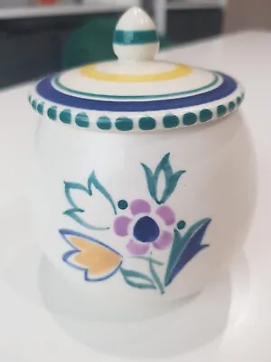 Buy Vintage Poole Pottery Round Slotted Lid Preserve Pot. Traditional Floral Pattern • 10£