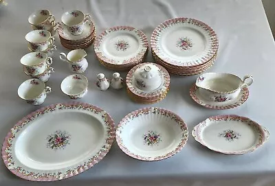 Buy RARE SERENITY By Royal Albert 50-piece 8-place Dinner Set  Made In England • 498.08£