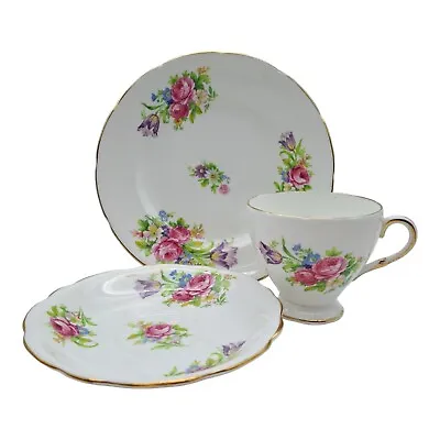 Buy Foley Bone China Trio Floral Teacup Saucer And Snack/Sandwich Plate  1960's VGC • 11.99£