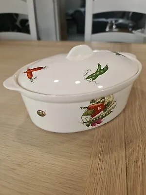 Buy VINTAGE Egersund Flint Pottery Norway Oval Lidded Serving Dish Vegetable Print • 14£