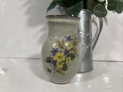 Buy Vintage Small Creigiau Pottery Vase  -  Welsh Studio Pottery Floral Design • 12.95£
