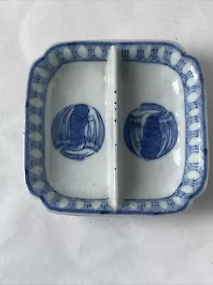 Buy Antique  Blue & White Porcelain Divided Dish Phoenix Pattern • 50£